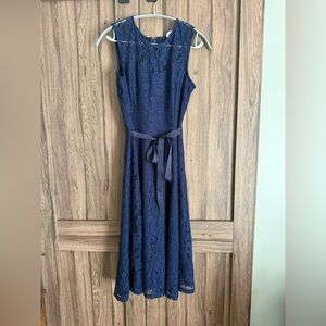 Pinkblush Navy Lace Midi Dress